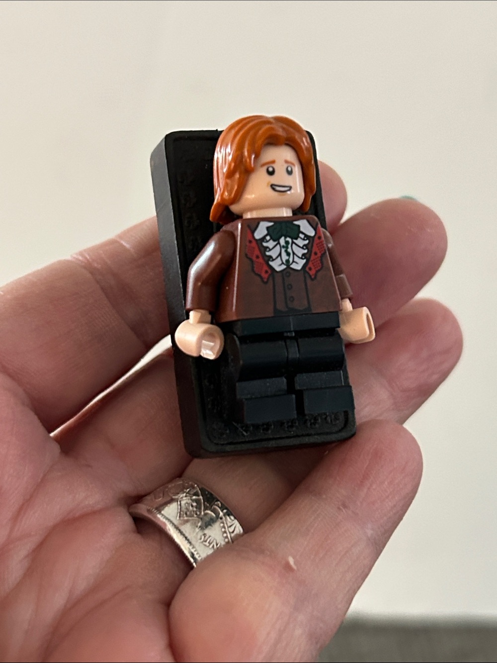LEGO Ron Weasley Mini-fig domino brooch pin NEW Harry Potter handmade by me